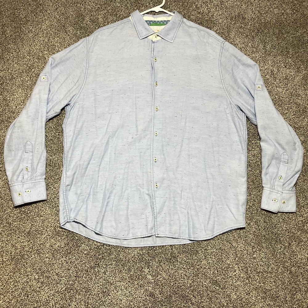 Tommy Bahama Jeans Shirt Size Extra Large Island Crafted Modern Fit Beach Button